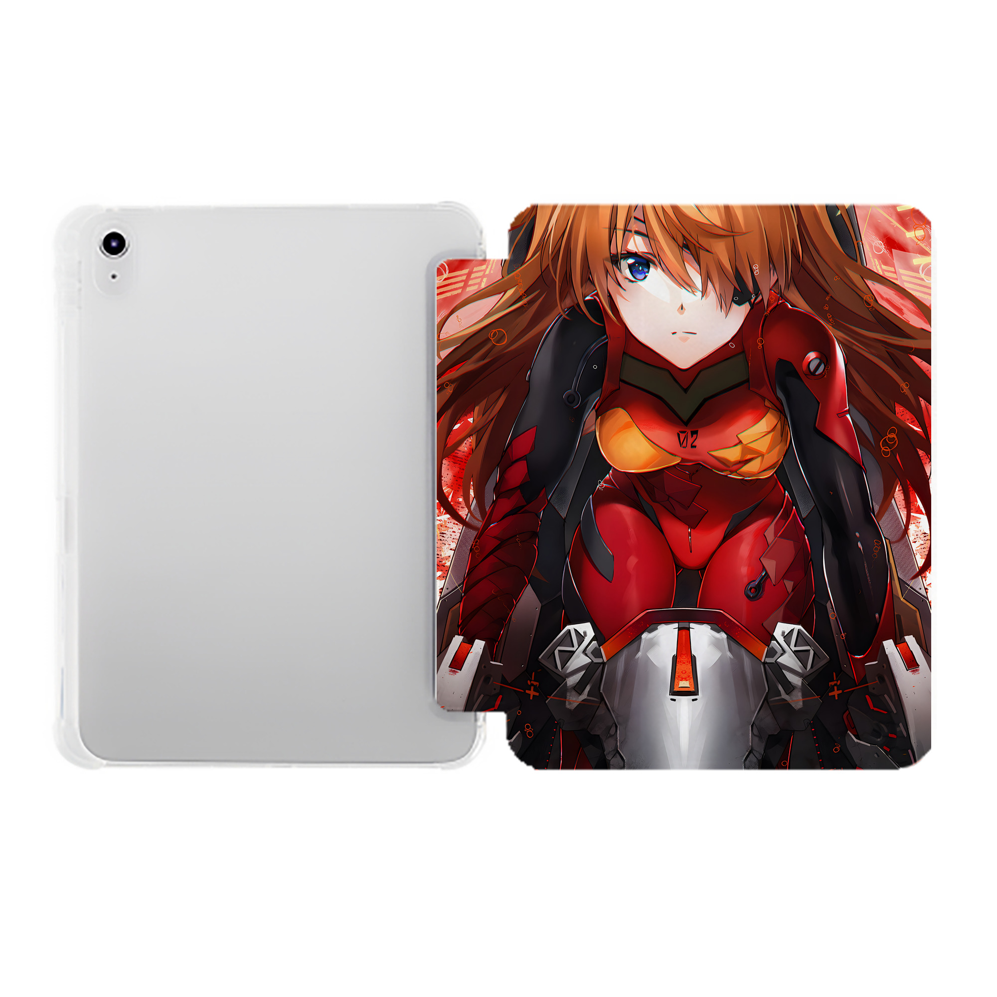 （画像用） EVA 新世紀エヴァンゲリオン IPad ケース ペン収納付き 三つ折りスタンド PUレザー×シリコン 対応機種9.5/10.5/10.9インチ